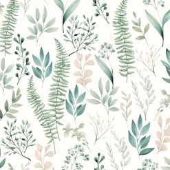 GoodHome Papier peint pré-encollé vinyle intissé fleuri Easy Roll Chandos vert l.53 x H.1005 cm