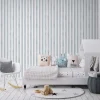 GoodHome Papier peint pré-encollé vinyle à rayures Easy Roll Satori rayures bleu l.53 x H.1005 cm