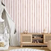 GoodHome Papier peint pré-encollé vinyle à rayures Easy Roll Satori rayures rose l.53 x H.1005 cm