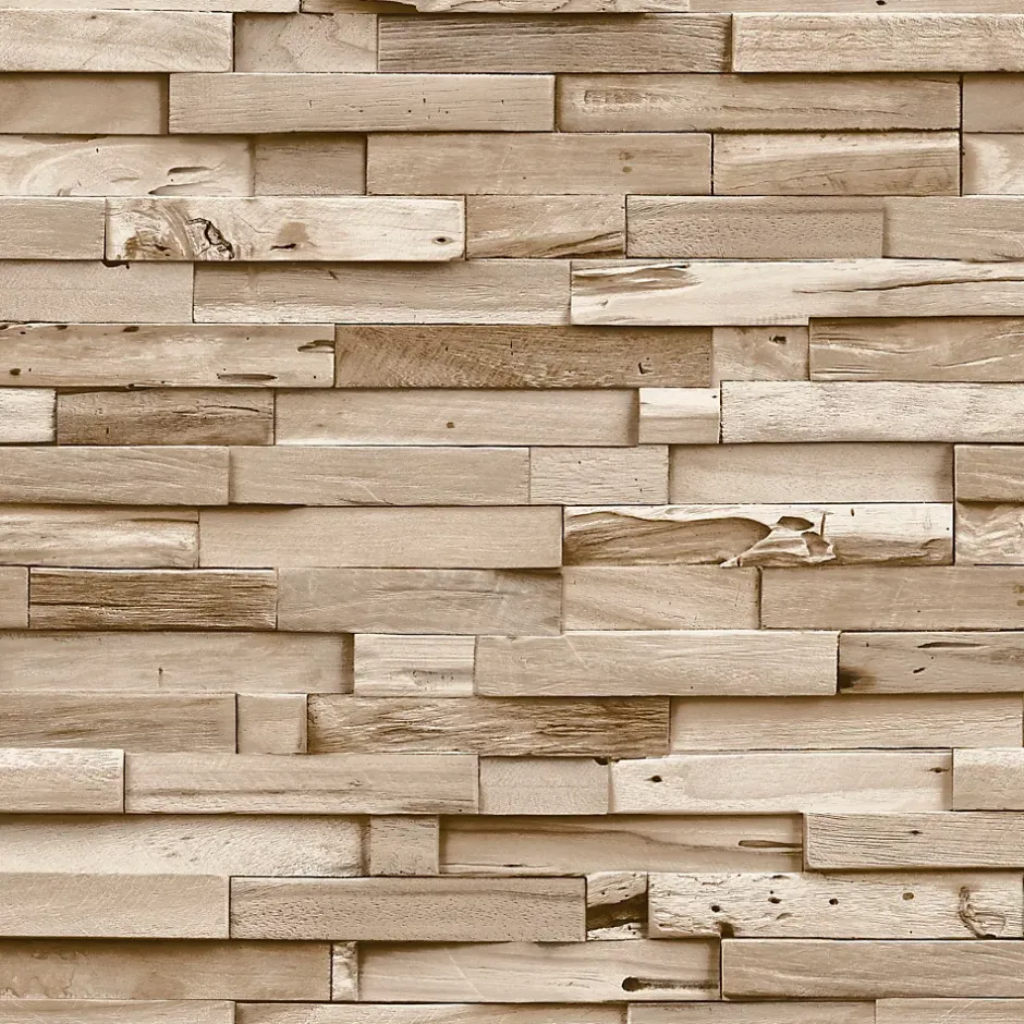 Papier peint vinyle expansé intissé effet parmant de bois clair L.1005 x l.53cm-Grandeco New