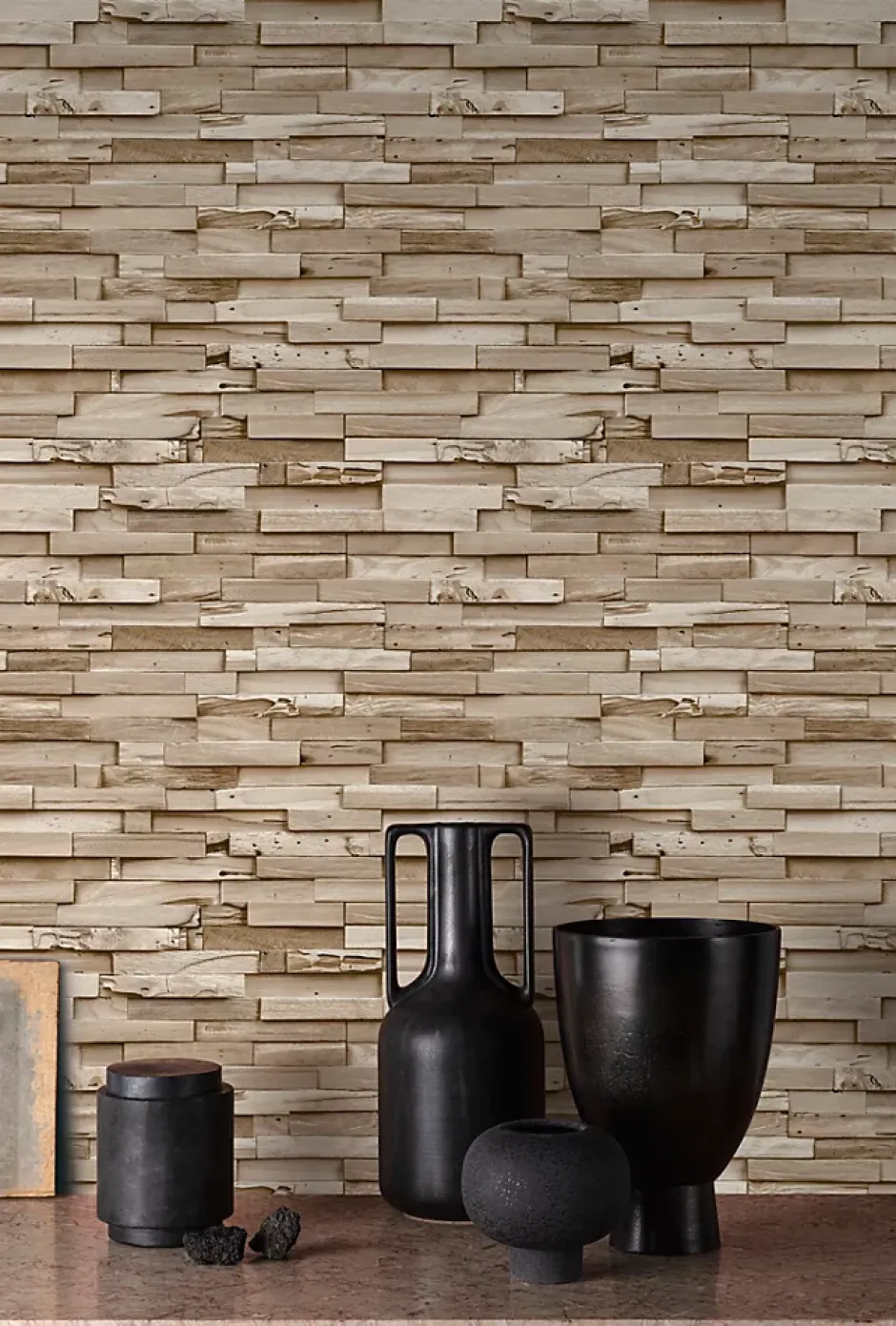 Papier peint vinyle expansé intissé effet parmant de bois clair L.1005 x l.53cm-Grandeco New