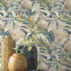 Papier peint vinyle expansé intissé feuillages exotic beige l.53 x H.1005 cm-Rasch Outlet