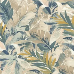 Papier peint vinyle expansé intissé feuillages exotic beige l.53 x H.1005 cm-Rasch Outlet