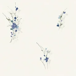 Décoweb Papier peint vinyle expansé sur intissé - Aquarelle - Fleurs bleues - Rouleau(x)