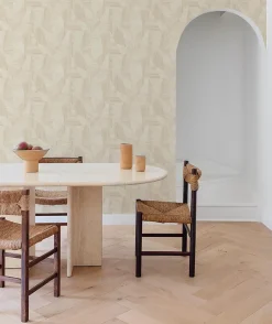 Papier peint vinyle expansé intissé géométrique effet parquet Talenso chêne clair L.1005 x l.53cm-Grandeco Best