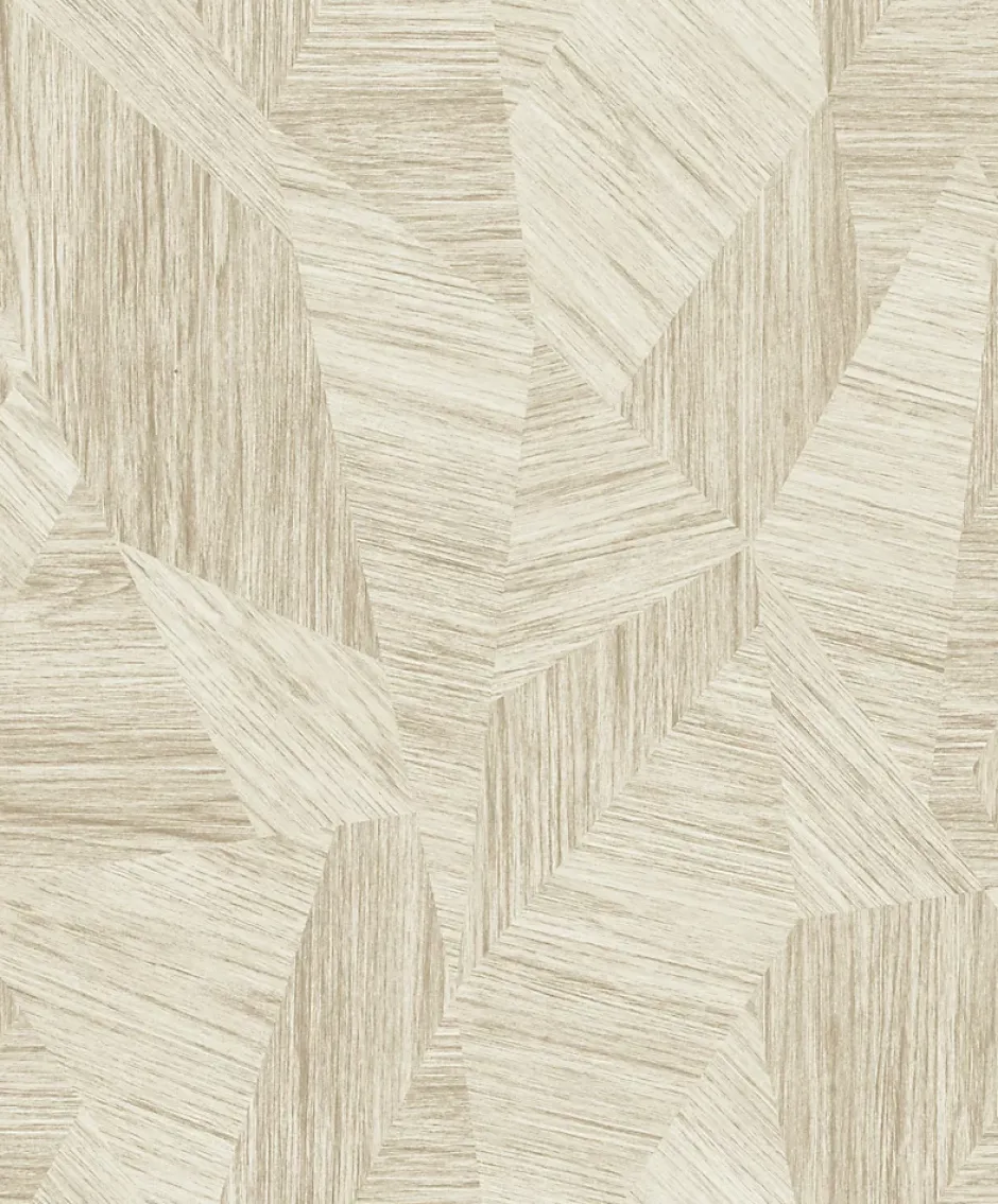 Papier peint vinyle expansé intissé géométrique effet parquet Talenso chêne clair L.1005 x l.53cm-Grandeco Best