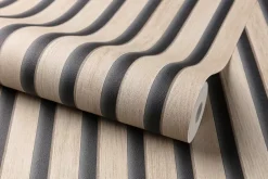 Papier peint vinyle expansé intissé effet lattes de bois clair L.1005 x l.53cm-Grandeco