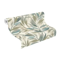 Papier peint vinyle expansé grainé sur intissé maldives bleu jaune L.1001 x l.53cm-Rasch Online