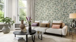 Papier peint vinyle expansé grainé sur intissé maldives bleu jaune L.1001 x l.53cm-Rasch Online