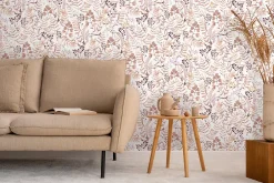 Ugepa Papier peint vinyle grainé sur intissé botanique Olivia feuillage rose L.1001 x l.53 cm Ugépa