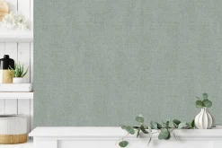 Ugepa Papier peint vinyle grainé sur intissé uni tweed vert L.1001 x l.53cm Ugèpa