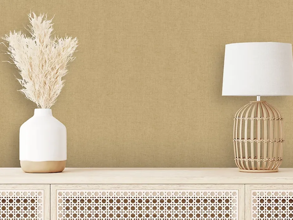 Papier peint vinyle grainé sur intissé uni tweed camel L.1001 x l.53cm Ugèpa-Ugepa Best