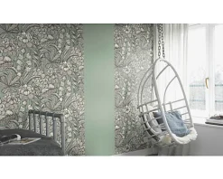 Papier peint vinyle intissé grainé fleuri Jade L.1005 x l.53cm-Rasch Hot