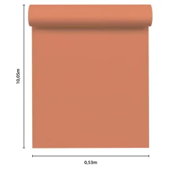 GoodHome Papier peint vinyle intissé uni orange terracotta L.53 x l.1005 cm Aune