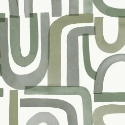 Papier peint vinyle intissé Abaca vertigo géométrique vert L.1001 x l.53cm-Lutèce Best