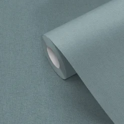Papier peint vinyle intissé uni bleu vert L.53 x l.1005 cm Tille-GoodHome