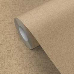 Papier peint vinyle intissé Pufos uni texturé beige L. 10,05m x l. 0,53m-GoodHome New