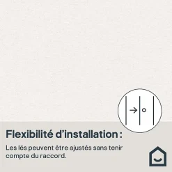 Papier peint vinyle intissé uni aspect tissu blanc L.1005 x l.53cm , Mythe-GoodHome Outlet