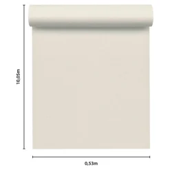 Papier peint vinyle intissé uni aspect tissu blanc L.1005 x l.53cm , Mythe-GoodHome Outlet