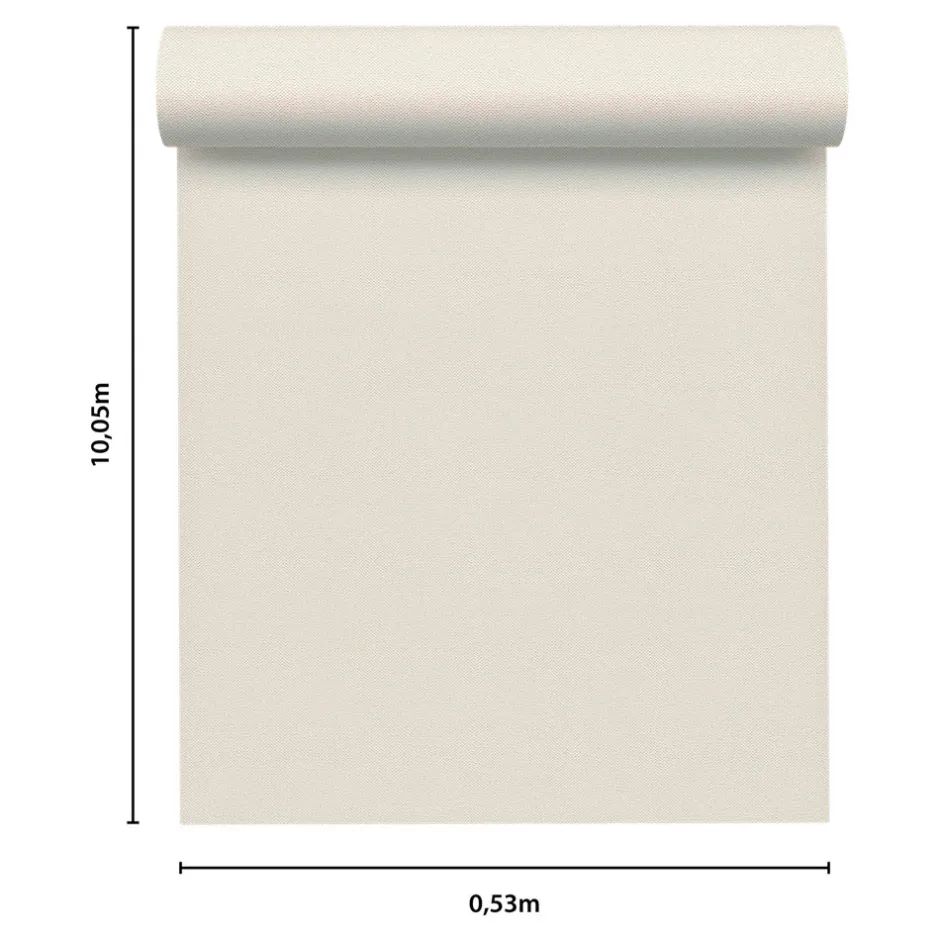 Papier peint vinyle intissé uni aspect tissu blanc L.1005 x l.53cm , Mythe-GoodHome Outlet