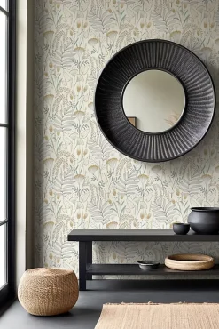 Rasch Papier peint vinyle intissé fleuri bleu, jaune ocre L.1001 x l.53cm , Angélique