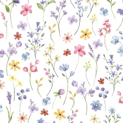 Papier peint vinyle intissé fleurs romantiques multicouleurs L. 1005 x l. 53cm-Ugepa New