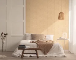 Papier peint vinyle intissé imitation chevron en textile L.1001 x l.53 cm, Galesano- Clearance