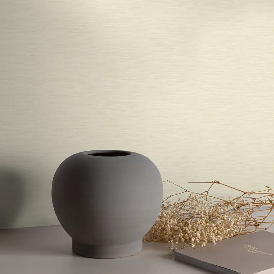 Papier peint vinyle intissé uni texturé beige L.1005 x l.53cm , Bamboo-Grandeco