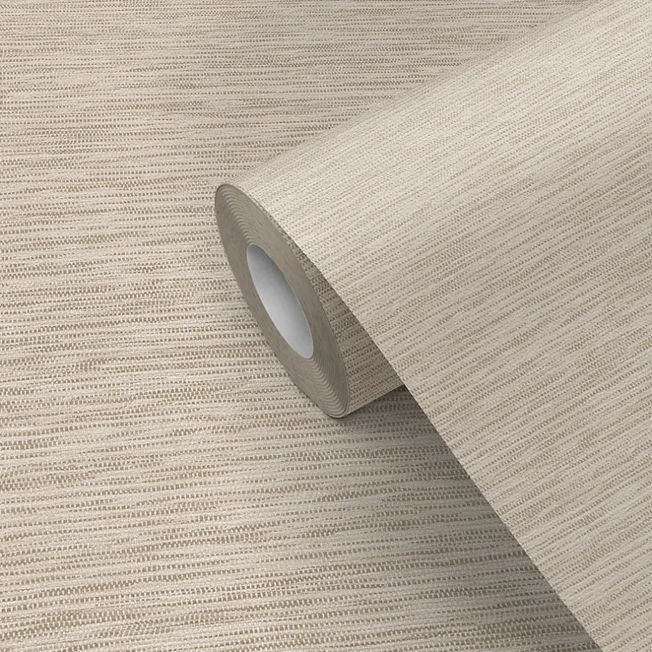 Papier peint vinyle intissé Gordo uni texturé beige L. 10,05m x l. 0,53m-GoodHome Outlet