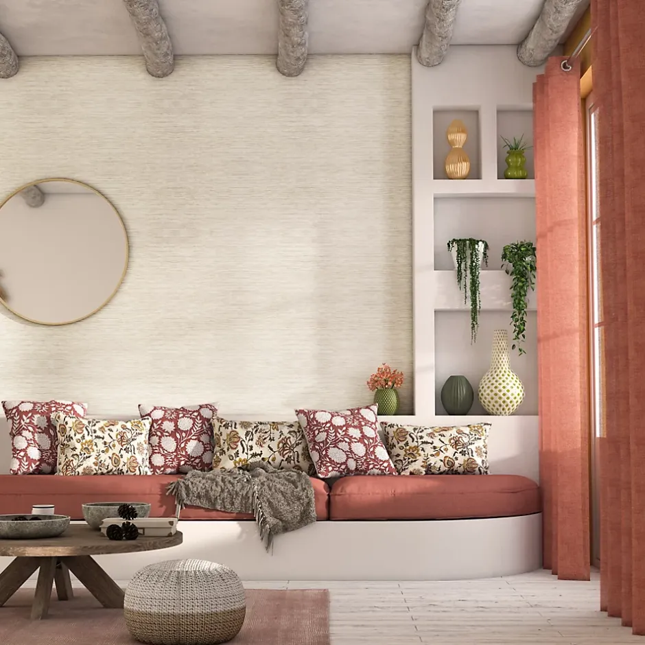 Papier peint vinyle intissé Gordo uni texturé beige L. 10,05m x l. 0,53m-GoodHome Outlet