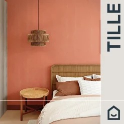 GoodHome Papier peint vinyle intissé uni orange terracotta L.53 x l.1005 cm Tille