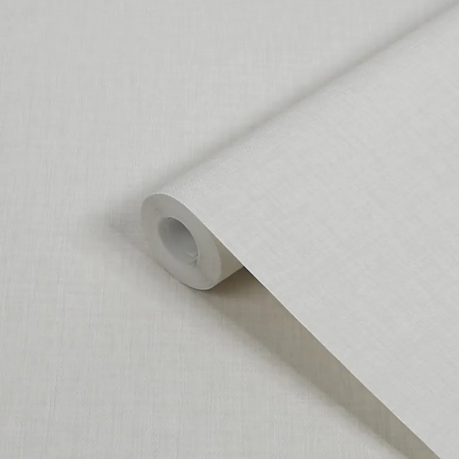 Papier peint vinyle intissé uni structuré blanc L.1000 x l.52 cm Shung-GoodHome Best