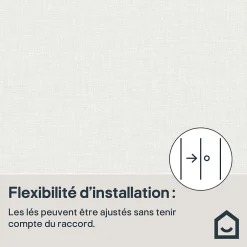 Papier peint vinyle intissé uni structuré blanc L.1000 x l.52 cm Shung-GoodHome Best