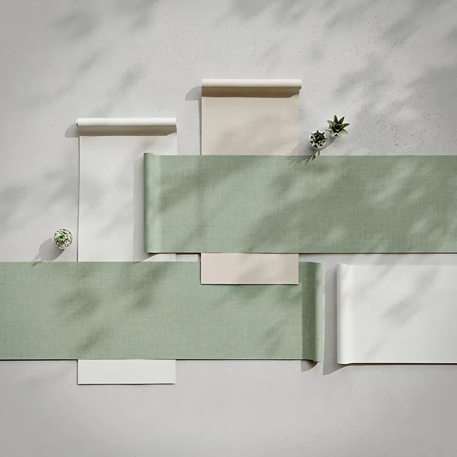 Papier peint vinyle intissé uni structuré blanc L.1000 x l.52 cm Shung-GoodHome Best