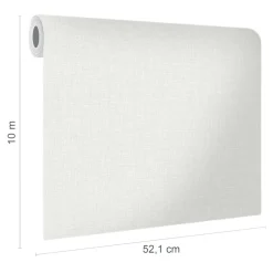 Papier peint vinyle intissé uni structuré blanc L.1000 x l.52 cm Shung-GoodHome Best
