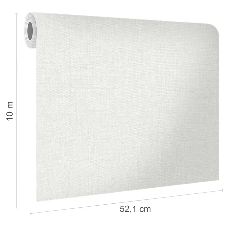 Papier peint vinyle intissé uni structuré blanc L.1000 x l.52 cm Shung-GoodHome Best