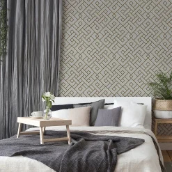 GoodHome Papier peint Vinyle Intissé Nimie crème