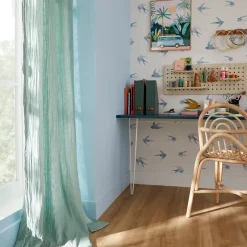 Papier peint vinyle intissé enfant petit oiseau bleu L. 1005 x l. 53cm-Ugepa New