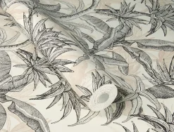 Rasch Papier peint vinyle intissé feuillage tropical noir, doré L.1001 x l.53cm