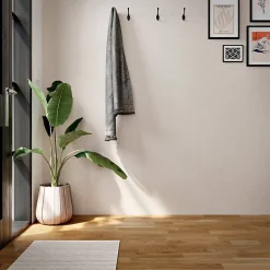 GoodHome Papier peint vinyle intissé uni aspect tissu beige clair L.1005 x l.53cm , Mythe