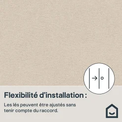 GoodHome Papier peint vinyle intissé uni aspect tissu beige clair L.1005 x l.53cm , Mythe