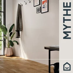 GoodHome Papier peint vinyle intissé uni aspect tissu beige clair L.1005 x l.53cm , Mythe