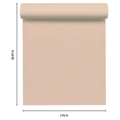 GoodHome Papier peint vinyle intissé uni aspect tissu beige clair L.1005 x l.53cm , Mythe