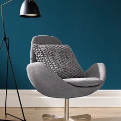 Papier peint vinyle intissé uni Arceau effet tissu bleu foncé L.1000 x l.53cm-GoodHome Clearance