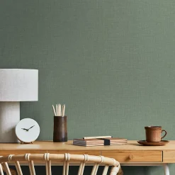 Papier peint vinyle intissé uni structuré vert L.1000 x l.52 cm Shung-GoodHome Sale