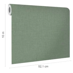 Papier peint vinyle intissé uni structuré vert L.1000 x l.52 cm Shung-GoodHome Sale
