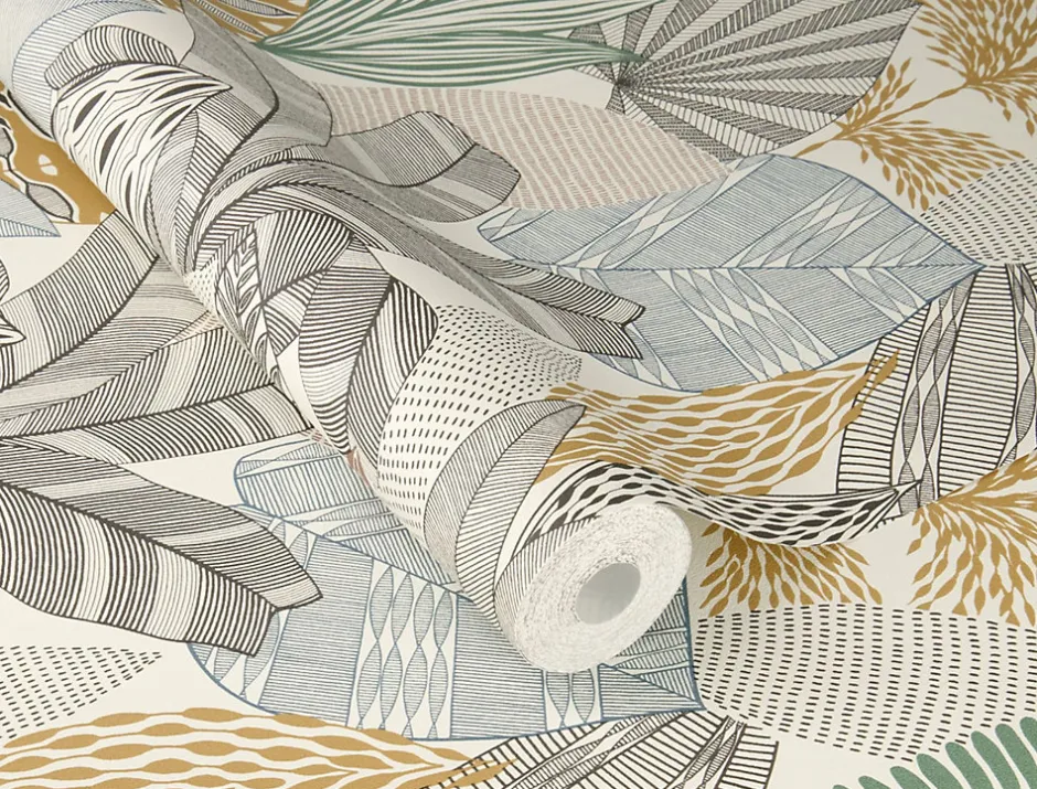 Papier peint vinyle intissé feuillage gris L.1001 x l.53cm , Kruger-Rasch Best