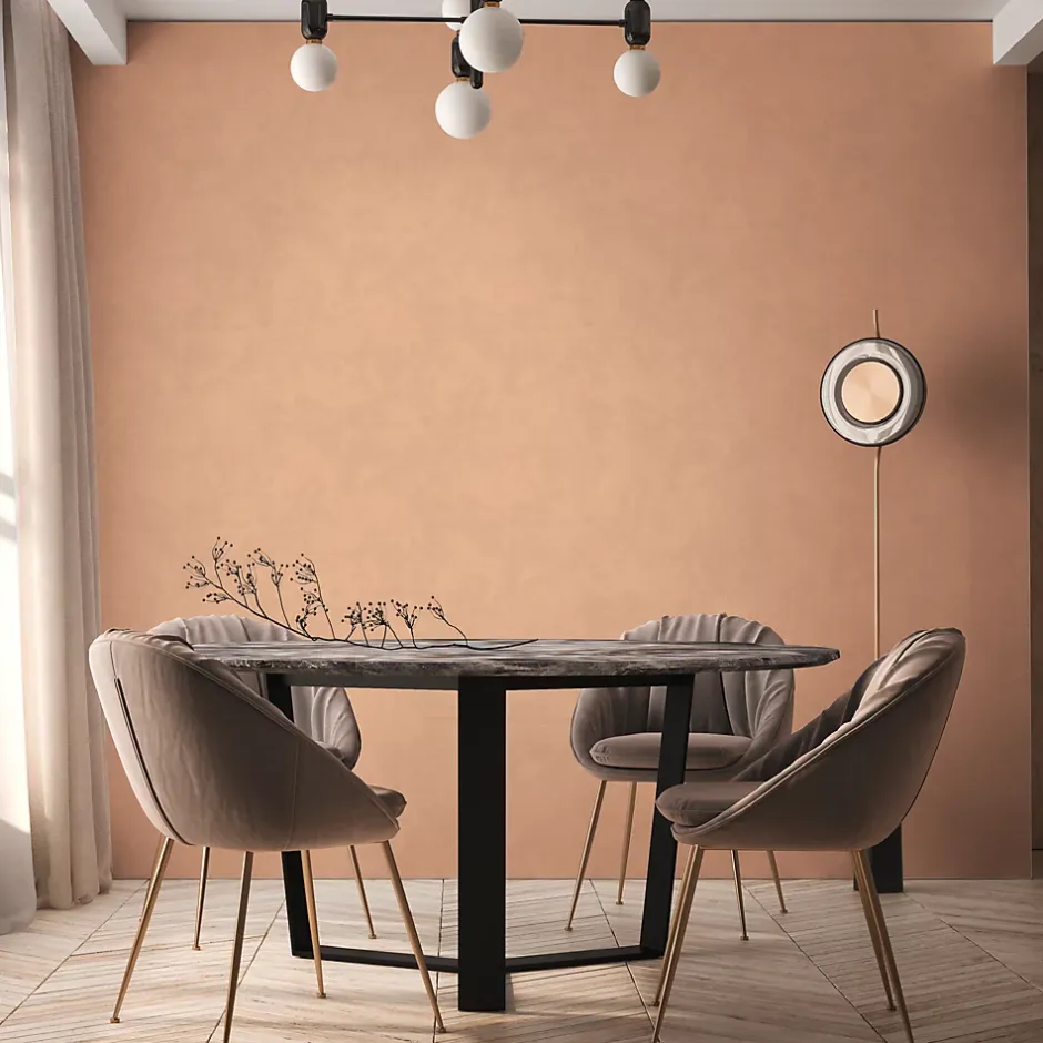 GoodHome Papier peint vinyle intissé uni orange pêche L.53 x l.1005 cm Izier