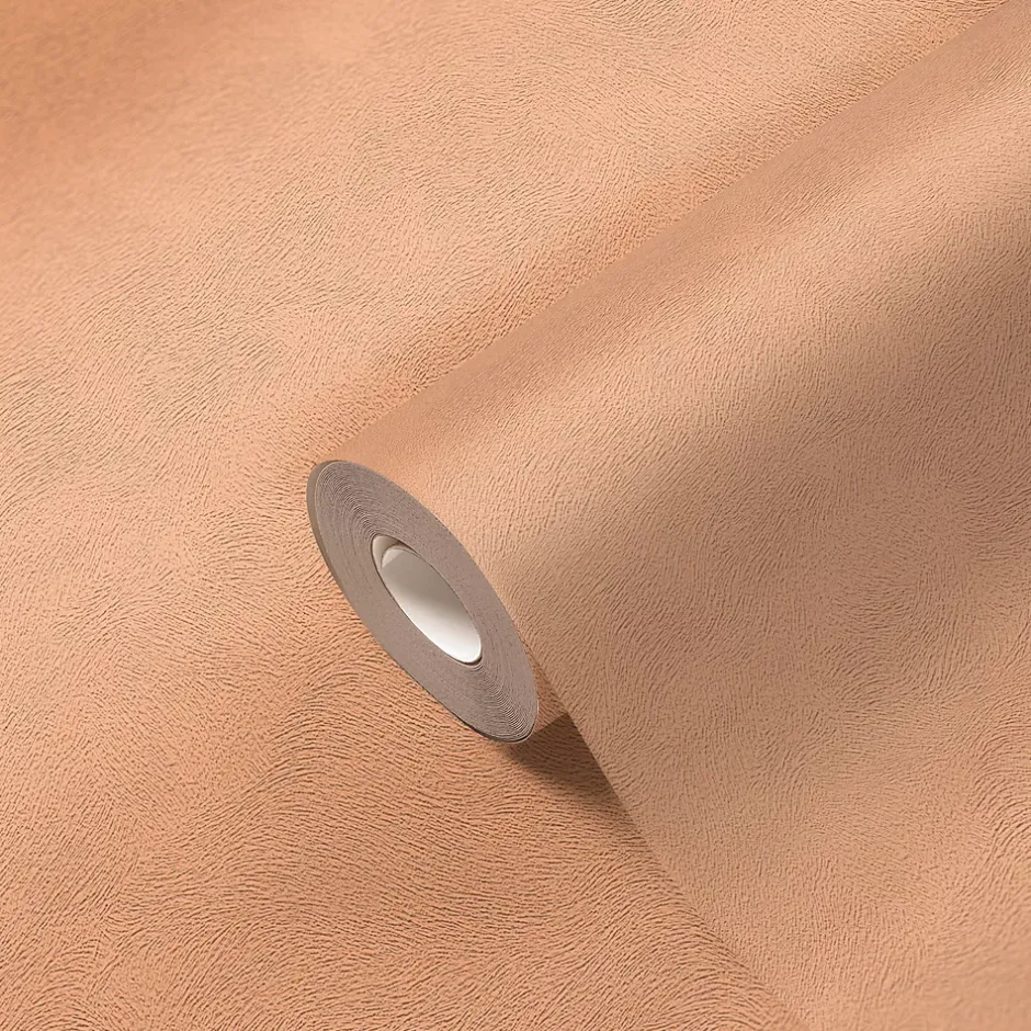 GoodHome Papier peint vinyle intissé uni orange pêche L.53 x l.1005 cm Izier