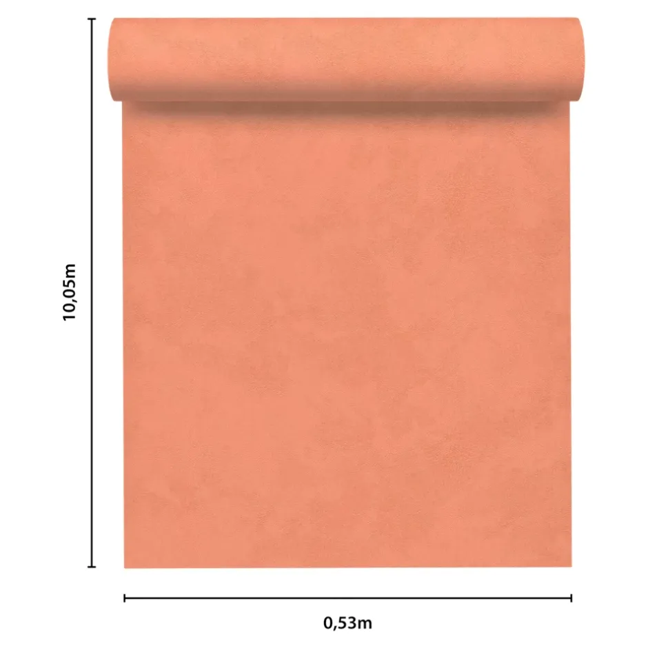 GoodHome Papier peint vinyle intissé uni orange pêche L.53 x l.1005 cm Izier